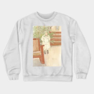 Girl and Rocking Chair by Carl Larsson Crewneck Sweatshirt